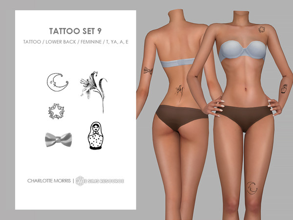 Sims 4 — Tattoo Set 9 by Charlotte_Morris — Skin Details - Tattoos