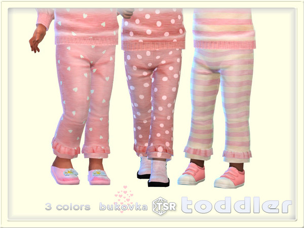 Sims 4 — Pants Pink Pastel by bukovka — Cute toddler pants, girls only, in 3 color options. Can be installed separately,