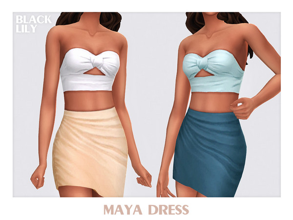 Sims 4 — Maya Dress by Black_Lily — YA, A, Teen