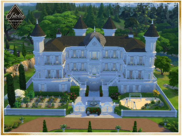 Sims 4 — Chateau de Chenaie by Istolia — Chateau with 9 bedrooms and 5 bathrooms. Indoor and outdoor swimming pool, gym,