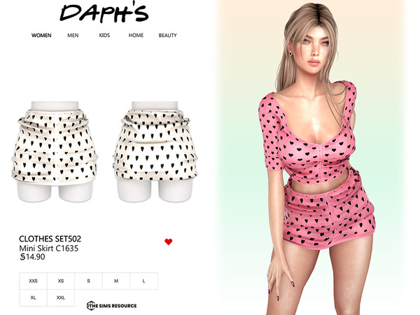 Sims 4 — Clothes SET502 - Mini Skirt C1635 by Daph's — 8 Swatches