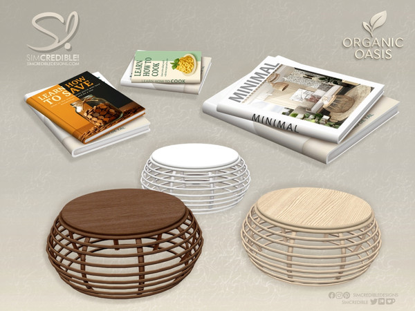 Sims 4 — Organic Oasis Hotel Suite Books by SIMcredible! — Enjoy your complimentary goodies relaxing in this inviting