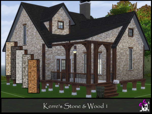 Sims 4 — Kerre_Stone&Wood1.package by Kerre2215 — Horse Ranch Stone and wood walls