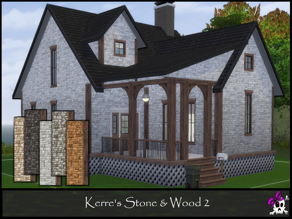 Sims 4 — Kerre_Stone&Wood2.package by Kerre2215 — Horse Ranch Stone and wood walls
