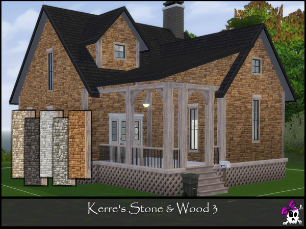 Sims 4 — Kerre_Stone&Wood3.package by Kerre2215 — Horse Ranch Stone and wood walls