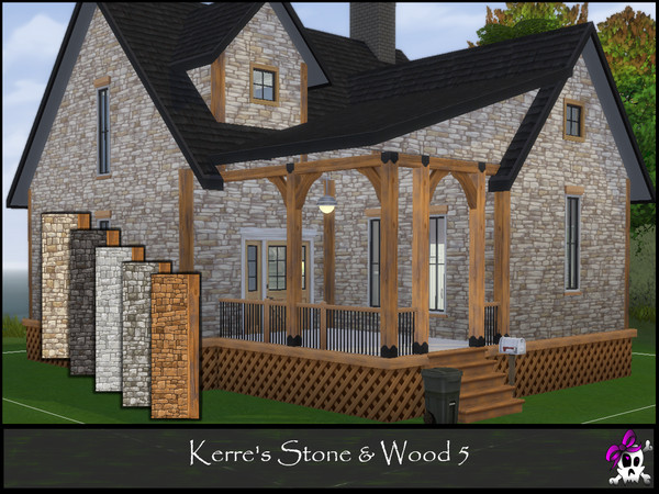 Sims 4 — Kerre_Stone&Wood5.package by Kerre2215 — Horse Ranch Stone and wood walls