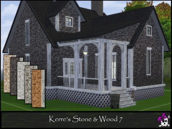 Sims 4 — Kerre_Stone&Wood7.package by Kerre2215 — Horse Ranch Stone and wood walls