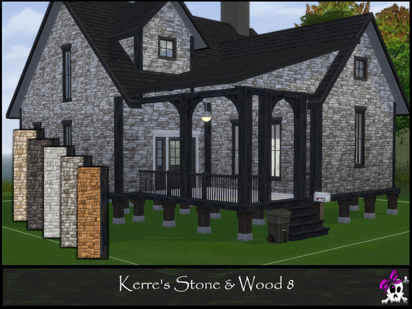 Sims 4 — Kerre_Stone&Wood8.package by Kerre2215 — Horse Ranch Stone and wood walls