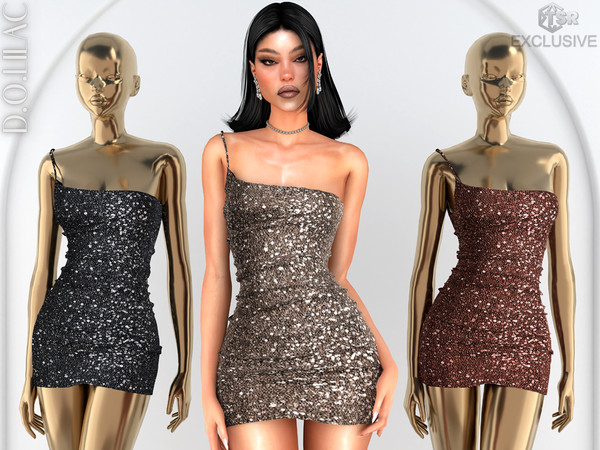 Sims 4 — Asymmetric Mini Dress DO0948 by DOLilac — Custom thumbnail