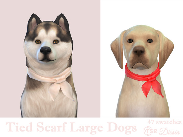 Sims 4 — Tied Scarf Large Dogs by Dissia — Scarf collar for large dog