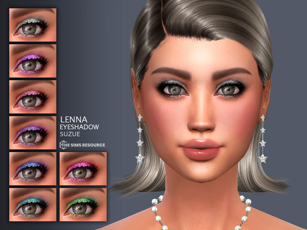 Sims 4 — Lenna Eyeshadow N101 by Suzue — 10 Swatches
