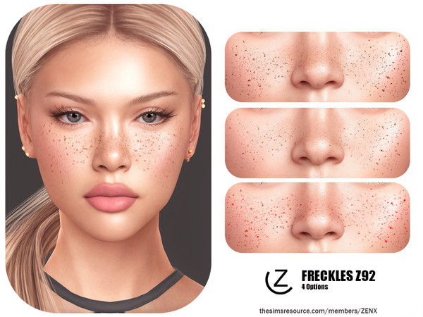 Sims 4 — FRECKLES Z92 by ZENX — All Age