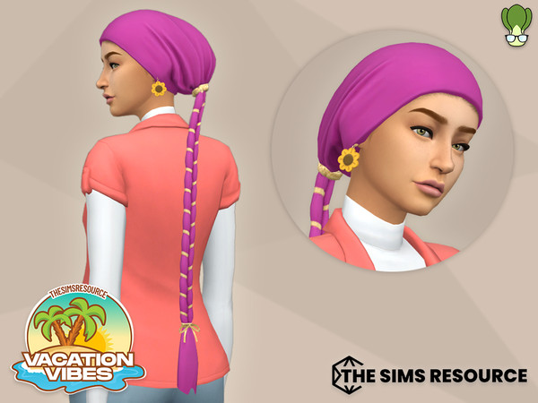 Sims 4 — Modest Wear - Hijab #21 by kapakijo — Turban style hijab with back braids available in 30 colors.