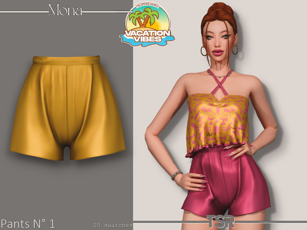 Sims 4 — VacationVibes_Pants_1 by Mona — -New mesh-