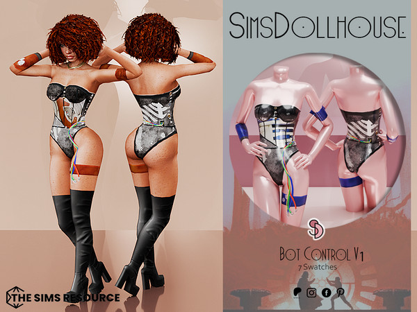 Sims 4 — Bot Control Cosplay Lingerie - Version 1 by SimsDollhouse — Inspired by iconic sci-fi aesthetics and the droids