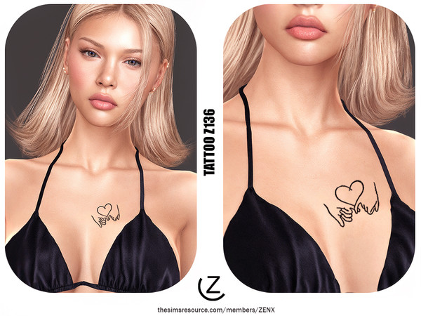 Sims 4 — TATTOO Z136 by ZENX — All Age