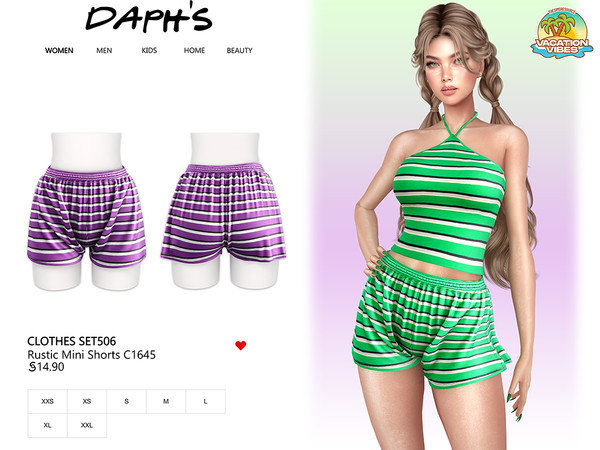 Sims 4 — VacationVibes - Clothes SET506 - Rustic Mini Shorts C1645 by Daph's — 8 Swatches