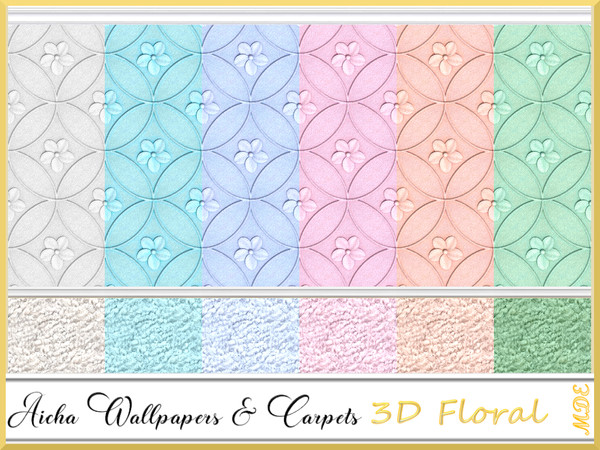 Sims 4 — MDE-Aicha Set_3D Floral Wallpaper by MDE — 3D Floral Wallpapers for a unique interior and modern design and