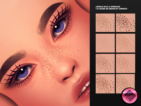 Sims 4 — Tender Dots Freckles Details N119 L12 by cosimetic — Details N119 L2 presents a look where freckles on the nose