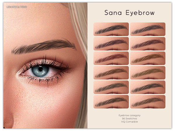 Sims 4 — Sana Eyebrow by VELYSEA — -Eyebrow category -HQ comatble -56 swatches