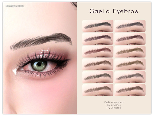 Sims 4 — Gaelia Eyebrow by Lisaminicatsims — -Eyebrow category -HQ comatble -56 swatches