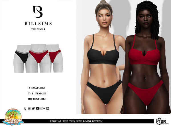 Sims 4 — Regular Rise Thin Side Bikini Bottom by Bill_Sims — This bikini bottom features a regular rise design with thin