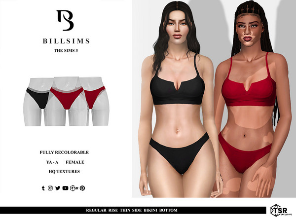 Sims 3 — Regular Rise Thin Side Bikini Bottom by Bill_Sims — This bikini bottom features a regular rise design with thin