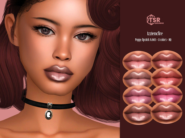 Sims 4 — IMF Poppy Lipstick N.665 by IzzieMcFire — Poppy Lipstick N.665 contains 8 colors in hq texture. Standalone item