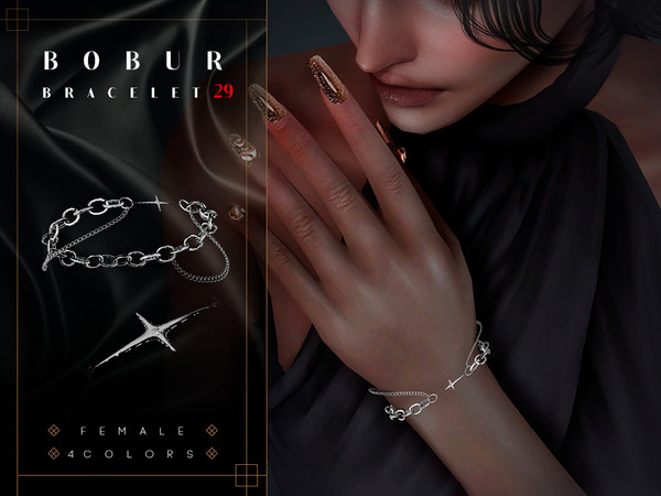 Sims 4 — Chain bracelet by Bobur2 — Chain bracelet for the left hand for female 4 colors I hope you like it