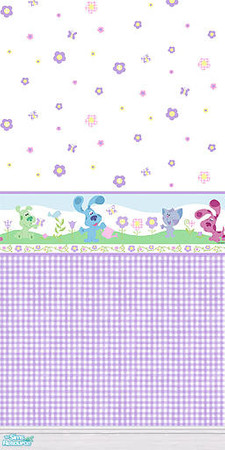Sims 2 — Blue's Garden Gingham by zeppo2 — Adorable kids wallpaper featuring characters from Nickelodeon's Blues Clues.
