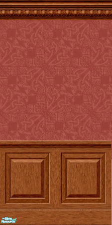 Sims 2 — Runic Wall Set - Coral by LadyDeluxe — I wanted a more classier wallpaper for my sims. A beautiful design