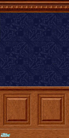 Sims 2 — Runic Wall Set - Blue by LadyDeluxe — I wanted a more classier wallpaper for my sims. A beautiful design