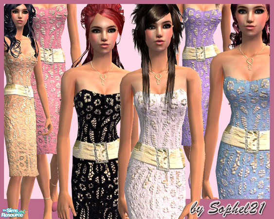 Sims 2 — SO_Collection_087 by Sophel21 — set of 7 glamour pencil dresses - let your sim ladies be a diva :) - works also