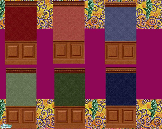 Sims 2 — Runic Wall Set by LadyDeluxe — I wanted a more classier wallpaper for my sims. A beautiful design surrounded by