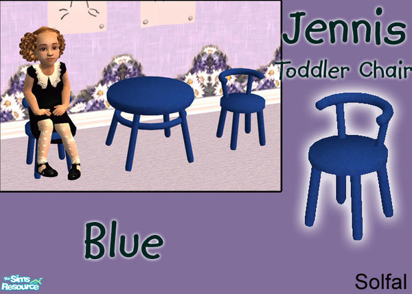 Sims 2 — Toddler Jennis Blue Chair by solfal — Little chair with new interaction. The toddler can sit on it and rest
