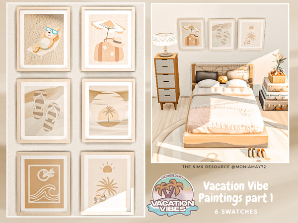 Sims 4 — Vacation Vibes - Paintings part 1 by Moniamay72 — Vacation Vibe Collection - Paintings part 1