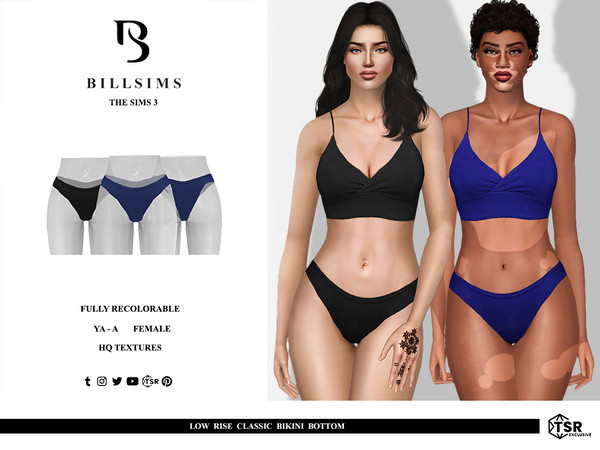 Sims 3 — Low Rise Classic Bikini Bottom by Bill_Sims — This bikini bottom features a classic low rise design! - Female,