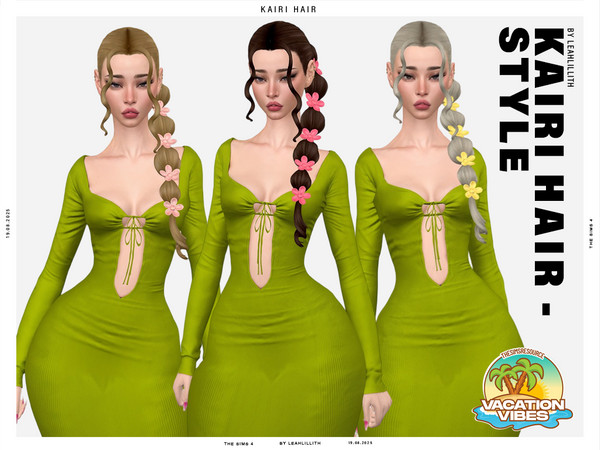 Sims 4 — LeahLillith_KairiFlowers_RECOLORONLY_001.package by Leah_Lillith — The Hairties Recolor can be found in the HATS