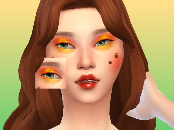 Sims 4 — Sunflower Bloom Eyeshadow by Sagittariah — base game compatible, 8 swatches, properly tagged, enabled for all
