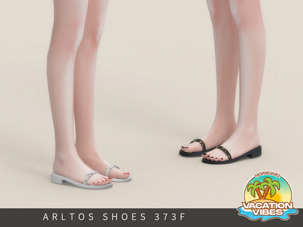 Sims 4 — Vacation Vibes - Slippers With Stars Female by Arltos — 4 colors.