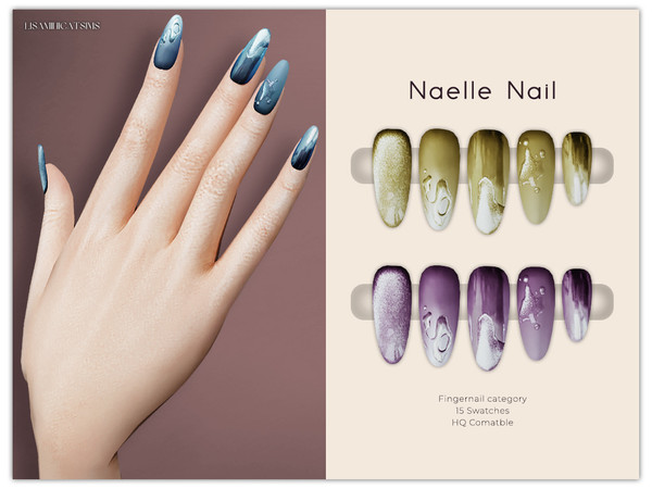 Sims 4 — Naelle Nail by VELYSEA — -Fingernail category -HQ comatble -15 swatches