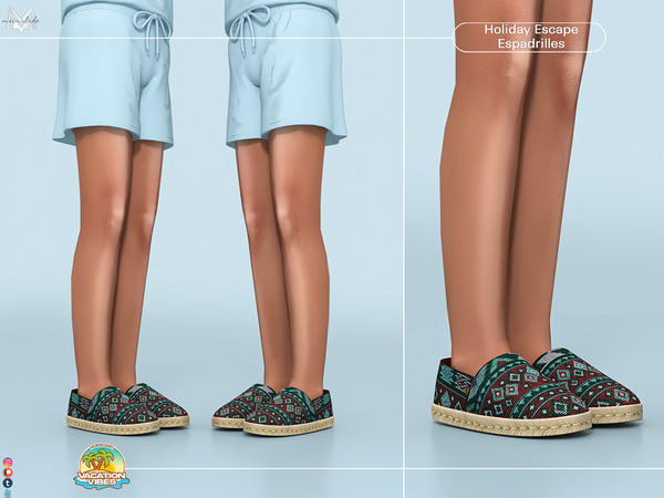 Sims 4 — Holiday Escape Espadrilles S615 (Child) by Mermalade — New Mesh