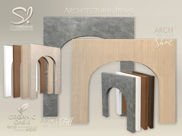 Sims 4 — Organic Oasis Hotel Suite - Arch 4x1 Small by SIMcredible! — Bringing character and depth to your builds with