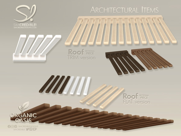 Sims 4 — Organic Oasis Hotel Suite - Attached Pergola 2 - Simple Beams Flat by SIMcredible! — Bringing character and