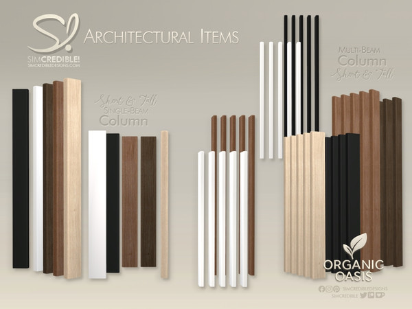 Sims 4 — Organic Oasis Hotel Suite - Column 1 short - Single Beam by SIMcredible! — Bringing character and depth to your