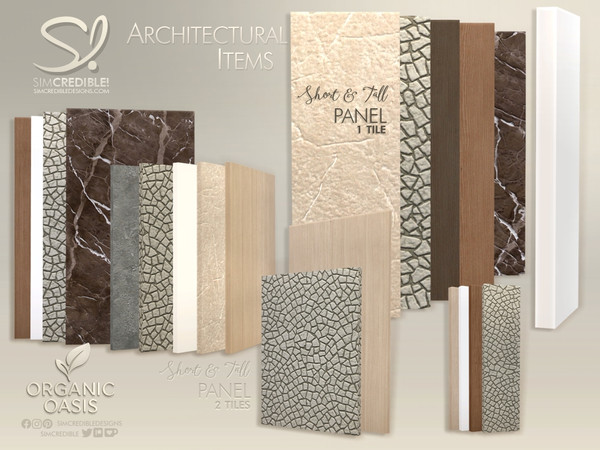 Sims 4 — Organic Oasis Hotel Suite - Panel 1x1 Tall by SIMcredible! — Bringing character and depth to your builds with
