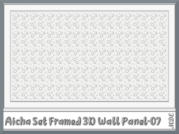 Sims 4 — MDE-Aicha Set_Framed 3D White Wall Panel-07 by MDE — Another 3D wall panel, this time framed. There are 8