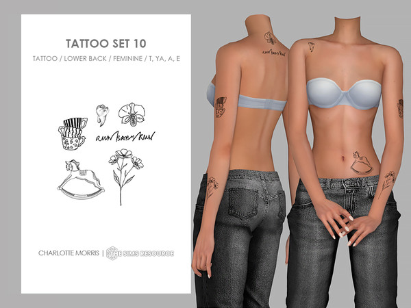 Sims 4 — Tattoo Set 10 by Charlotte_Morris — Skin Details - Tattoos