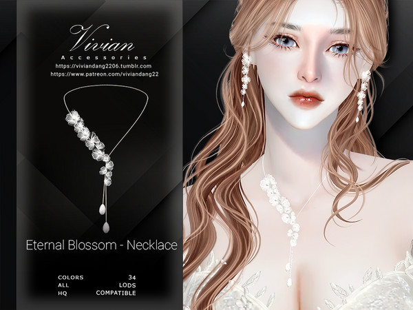 Sims 4 — Eternal Blossom - Necklace by VivianDang — - All new meshes