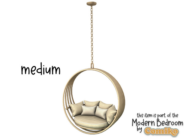 Sims 4 — Comiko Modern Bedroom Hanging Chair (medium) by Comiko — Part 2 - Modern Bedroom Set is base game compatible and